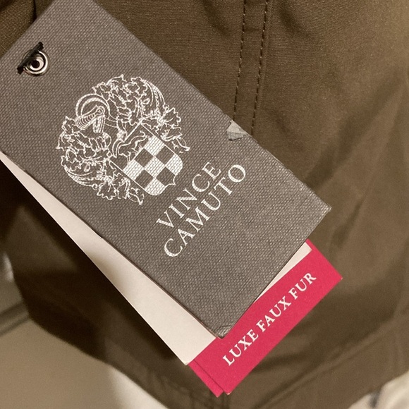 VINCE CAMUTO taupe down blend with luxe faux fur hood outerwear jacket by - Picture 13 of 15